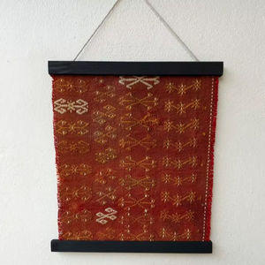 Autocollant mural abstrait orange rustique vintage moderne pour salon - Tissé lavable - Pour Diwali, mariage, anniversaire - Product Image 1