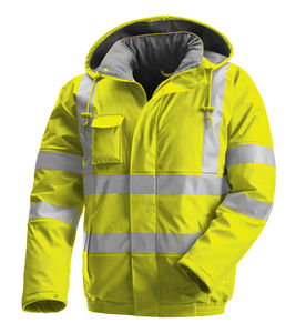 Chaqueta de Trabajo de Poliéster de Alta Visibilidad Resistente al Fuego con Logotipo Personalizado, Cinta Reflectante, Unisex, Servicio OEM - Product Image 2