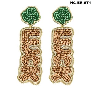 Pendientes de cuentas de semillas bellamente elaborados para niñas y mujeres, ideales para funciones de boda, cócteles y fiestas tradicionales - Product Image 2