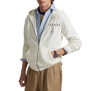 Sudadera con Capucha Premium de Forro Polar con Cremallera Completa para Hombre, Mezcla de Algodón, Informal, Transpirable, Servicio OEM de Verano - Product Image 1
