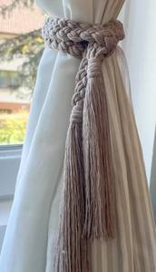 Macrame <b>Curtain</b> Tieback, Boho <b>Curtain</b> <b>Holder</b> No Drill Cozy Home Decor - Product Image 3