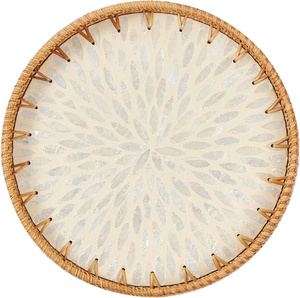 Cesta de mimbre para hotel y hogar para pan, aperitivos, dulces, almacenamiento de frutas, bandeja tejida con cáscara de cártamo - Product Image 2