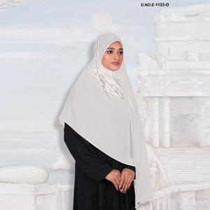 Hiyab de Diseño para Mujer en Georgette con Paneles Decorativos de Terciopelo Suave para un Estilo Elegante en Eventos Festivos y Nocturnos - Product Image 5