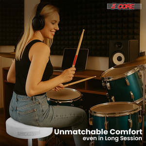 5 Core Drum Throne 3 Thick Padded Memory Foam Comfortable Drummer <b>Stool</b> 330Lb Capacity Adjustable - Product Image 4