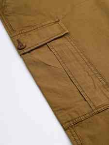 Men's Streetwear Cotton <b>Cargo</b> <b>Pants</b> <b>Oversized</b> Tactical Fit Utility Pocket Trousers - Product Image 2