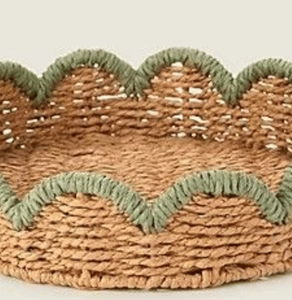 Vente en gros OEM de plateau de service en jonc de mer beau design artisanal pour la décoration de la maison et du restaurant fabriqué au Vietnam avec perle de bois - Product Image 3