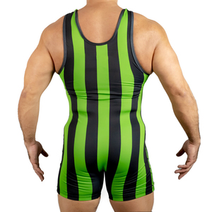 Mono de Triatlón de una pieza, rayas verticales verdes, lucha libre, camisetas para correr, hierro para gimnasio, deporte, Fitness, transpirable - Product Image 2