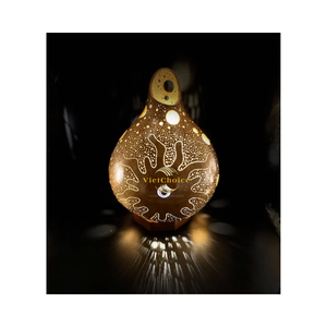 Lámpara de calabaza de estilo rústico hecha de calabaza natural seca para decoración del hogar, cafeterías y restaurantes. - Product Image 2