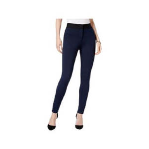 Style & Co Leggings Blu Casual da Donna, Foderati in Pile, Pantaloni Invernali da Yoga Taglia XL, Leggings in Spandex con Logo in Vita - Product Image 1