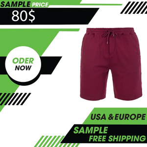 Pantalones cortos de sudor de lana de algodón bordados personalizados Vintage de peso pesado deportes Puff estampado de cintura media Casual francés Terry con dobladillo crudo - Product Image 4