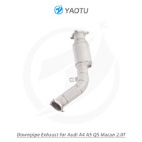 Downpipe Stainless Steel High-Flow YT yang Dapat Disesuaikan dengan Insulasi Panas & Konverter Katalitik 3-Arah untuk Audi A4 A5 Q5 & Macan 2.0T