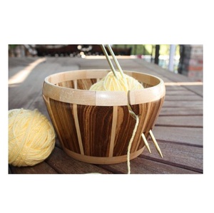 Rustic brown wooden yarn holder unique design large <b>knitting</b> organizer handcrafted natural finish Decoration & gifting yarn <b>bowl</b> - Product Image 6