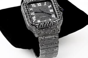 Reloj de Lujo con Esfera Cuadrada Negra de Diamantes Negros Raros, el Más Vendido, Regalo para Hombre, Edición Limitada, Reloj de Marca con Moissanita VVS - Product Image 3
