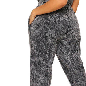 Joggers de lavado ácido para mujer de peso pesado, cordón frontal plano, Impresión de logotipo personalizado, 100% algodón, impermeable, transpirable, servicio OEM - Product Image 4