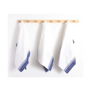 Serviettes de golf personnalisées 2026 en coton biologique 100% avec bordure bleue brodée – Durables, éco-responsables, élégantes, vente en gros, serviettes de cuisine - Product Image 1