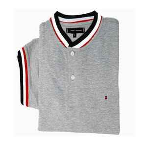 Camiseta de Manga Corta Casual para Hombre, Cuello con Banda, Botones al Frente, 100% Algodón Tejido, Bordada, de Secado Rápido, OEM, Alta Calidad - Product Image 1
