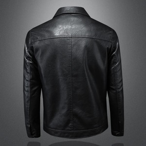 Chaqueta de cuero auténtica personalizada para hombre, chaqueta de cuero Bomber, chaqueta de cuero para motocicleta con cremallera para hombre - Product Image 4