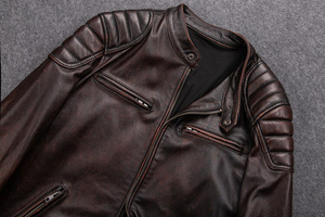 Nouvelle veste en cuir décontractée pour homme - Cuir véritable, logo sur le devant, tailles grandes disponibles, qualité supérieure, design personnalisable - Product Image 4