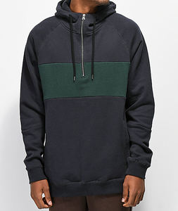 Chándales deportivos personalizados con ribetes reflectantes Hombres Negro Ligero Algodón Fleece Windbreaker Zip up Hoodie Set - Product Image 2