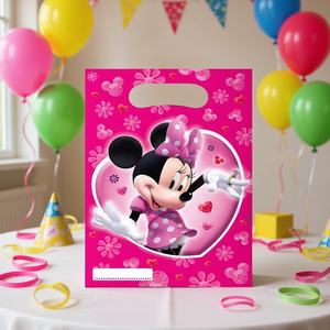 Bolsas de Regalo de Minnie Mouse, Plástico, 23 x 16.5 cm, 6 Piezas, para Empacar Regalos y Celebraciones - Product Image 2