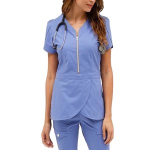 Uniformes suaves de enfermería personalizados para mujer, traje moderno de tulipán superior e inferior, uniformes médicos de poliéster, uniformes de enfermera, ropa de clínica Dental - Product Image 2