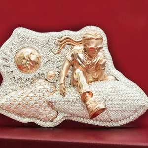 Colgante de Lujo con Figura de Astronauta Iced Out, Oro Rosa, Moissanita, Plata 925, 18 Quilates, Forma de Tornillo, Joyería de Declaración Hip Hop - Product Image 3