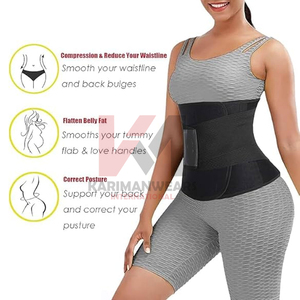 Womens Neoprene Waist Trimmer Belt Zip Closure Adjustable Double Straps Sweat Enhancing Waist Trainer for Tummy Control Back - Product Image 3