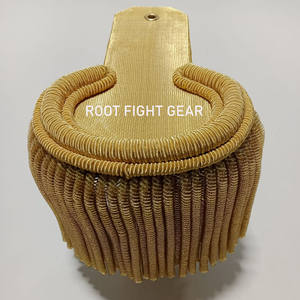 Épaulettes de luxe brodées de premier rang, épaulettes de cérémonie, uniforme de théâtre, style fil de bullion, frange dorée - Product Image 1