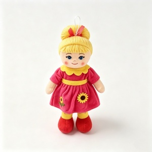 Muñeca de peluche de girasol personalizada, adorno de tela, muñeca de trapo rellena, mini muñeca de trapo colgante, muñeca de tela con moño rubio - Product Image 2