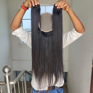 Vagues brésiliennes non transformées sud de l'Inde Cuticule vierge crue alignée HD dentelle lâche couleur naturelle profonde Remy Extensions de cheveux - Product Image 1