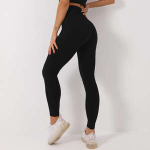 Women High Waist Thick Thermal Leggings With Pocket Polyester Warm Winter Fleece Lined Yoga Leggings - Product Image 2