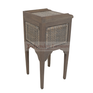 Classic Storage Traditional Drawer Solid Mahogany Wood <b>Bedside</b> Table <b>Tall</b> Nightstand <b>Cabinet</b> Woven Furniture Bedroom Living Room - Product Image 5