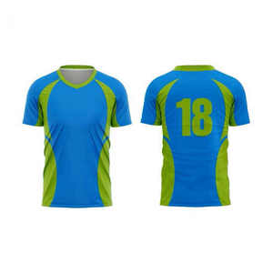 Uniforme de football d'été respirant pour hommes, maillot en maille de coton en polyester rouge uni et vierge - Product Image 6