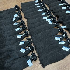 MEILLEUR VENDEUR noir naturel lisse machine faisceaux de cheveux extensions de cheveux humains vietnamiens pas synthétique pas d'enchevêtrement - Product Image 2