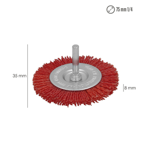 Spazzola in Nylon Disco O/ 75 mm. 1/4". - Product Image 2