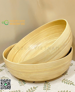 Spun Bamboo Wood Salad <b>Bowl</b> Set With Square Shape High Quality From Eco2go Vietnam - Product Image 2