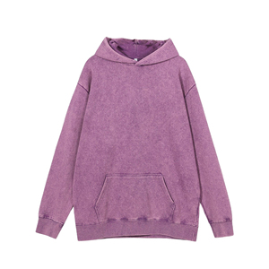 เสื้อฮู้ดผ้าเปียกแบบมีซิปสำหรับผู้ชายไหล่ตกขนาดใหญ่แนววินเทจ - Product Image 1