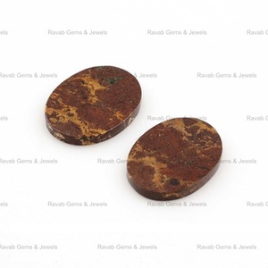 Haute qualité 12x19mm plat ovale brun lave cuivre pierre précieuse vernis naturel lisse calibré taille pour bijoux pierres précieuses en vrac - Product Image 5