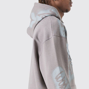 Streetwear hiver pulls à capuche sweat fabricant épais thermique poids lourd sweats à capuche goutte épaule bouffante impression sweats à capuche - Product Image 3
