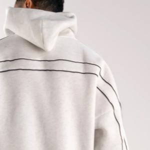 High Quality Custom Embroidered Men's <b>Fleece</b> Oversized <b>Hoodie</b> Casual Wholesale Activewear <b>Linings</b> OEM/ODM Trending Outerwear - Product Image 3