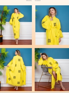 ชุดคลุมคาฟตันผ้าฝ้ายสีขาวสำหรับผู้หญิง DAFNI BIG PAZAR ลายตาหยินหยาง  ชุดโปรโมชั่นตรุษจีน พิมพ์ลายดิจิทัล - Product Image 3