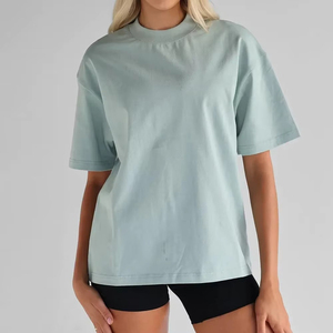 Camiseta informal de manga corta con cuello redondo 100% de algodón para mujer, nueva camiseta transpirable de gran tamaño para mujer, camiseta sólida para mujer - Product Image 4