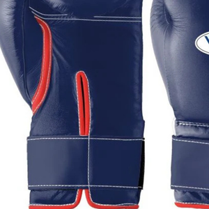 Guantes de Boxeo Profesionales de Cuero Rojo Marino con Velcro en la Muñeca, Guantes de Entrenamiento y Sparring para Hombres y Mujeres - Product Image 3