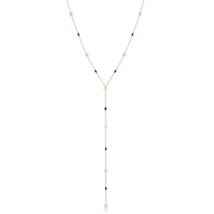 Collar con Colgante en Forma de Y con Perla Redonda de Esmalte Negro, Diseño Turco Hecho a Mano, Joyería de Plata de Ley 925 - Product Image 6