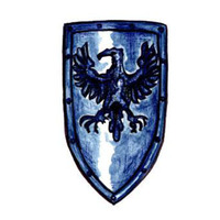 Escudo Medieval Antiguo ICA con Cresta de Águila, Listo para Batalla, Armadura de Cosplay, Artesanía Metálica Pulida para Soldados