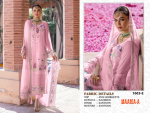 Venta al por mayor pesado Georgette Salwar Kameez para damas desgaste del banquete de boda con bordado codificación trabajo India desgaste de la boda - Product Image 3