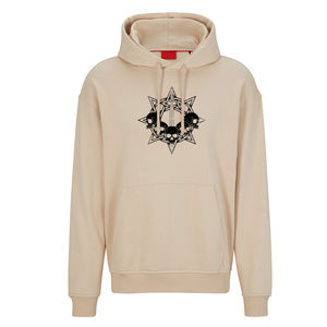 2025 Otoño Invierno hombres marca de moda sudadera DTF cráneo negro de gran tamaño grueso sudaderas con capucha pulóver colores beige estilo americano - Product Image 6