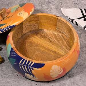 Casserole ronde en bois de luxe tropicale avec couvercle, chauffe-plat, pot de cuisson pour usage domestique, en aluminium - Product Image 6