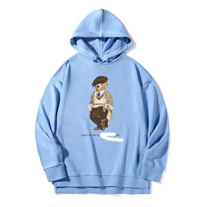 เสื้อฮู้ดดี้ผู้หญิงพรีเมียม แขนยาว ลายการ์ตูนหมี ระบายอากาศได้ดี ผ้าเทอร์รี่สำหรับฤดูใบไม้ร่วง พิมพ์ลายด้วยความร้อนด้านหน้า สไตล์ลำลอง - Product Image 1