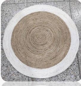 Modern <b>Round</b> <b>Placemats</b> Jute and Cotton Braided Anti-Bacteria with Eco-Friendly Floral Pattern Customizable for Home Use - Product Image 2
